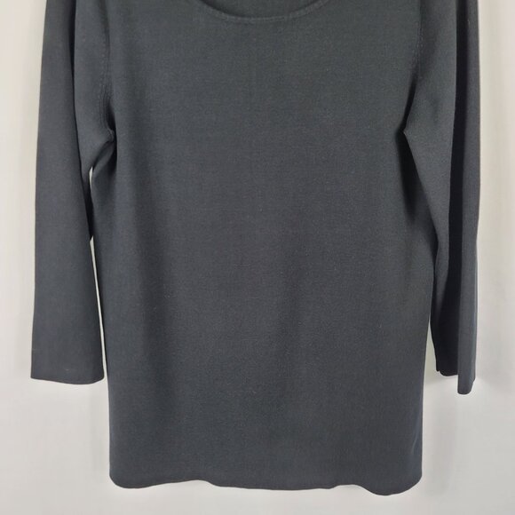 Banana Republic Black Sweater Size Medium Crewneck 3/4 Sleeves - Picture 8 of 12